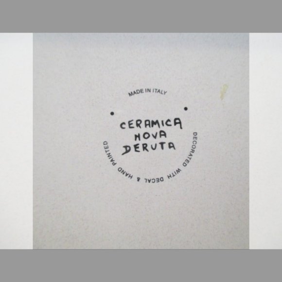 Vtg Italian Ceramica Nova Deruta Serving Platter Decorated--Decal & Hand Painted - Picture 10 of 11